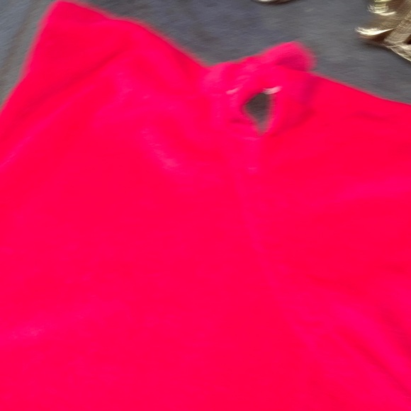 Hot pink terry towel strapless beach dress with slit - Picture 6 of 6